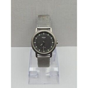 Boccia Titanium Swiss Quartz Black Dial Titanium Mesh Band 5 Bar New Battery